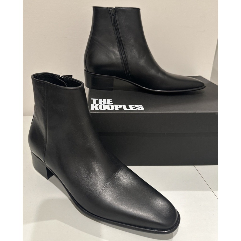 The Kooples Sze 42 US 8 Vestiaire Carry Over Smooth Leather Boots Side Zip Black